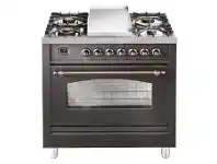 The Good Guys Ilve 90cm Freestanding Cooker Duel Fuel - Matt Graphite with Bronze Styling offer