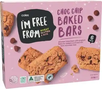 Coles Coles i’m free from baked bars 210g offer
