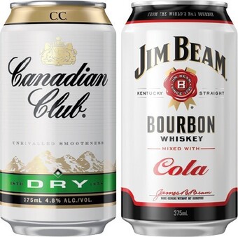 IGA Canadian club or jim beam 4.8% varieties 10 pack offer