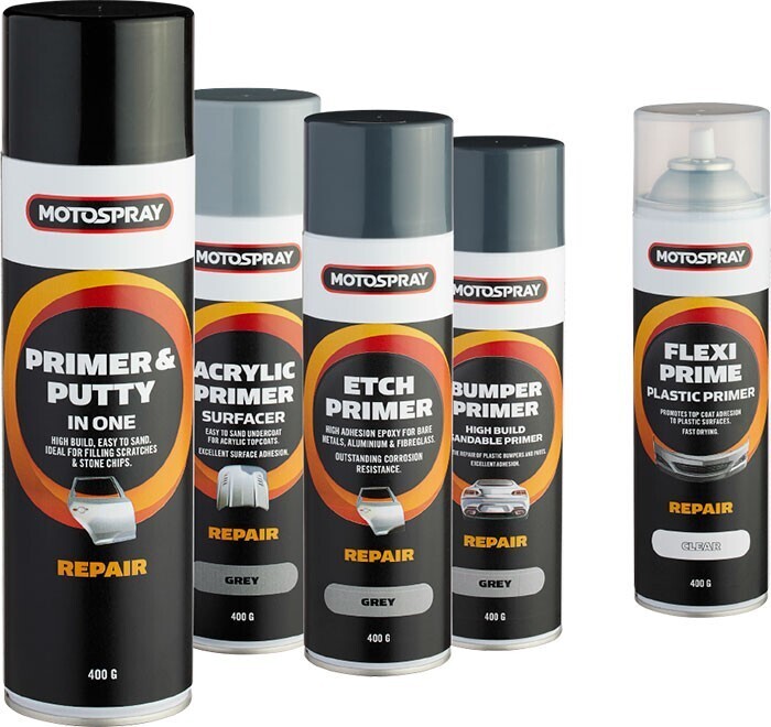 Motospray primers and spray putty 400g offer at Autopro