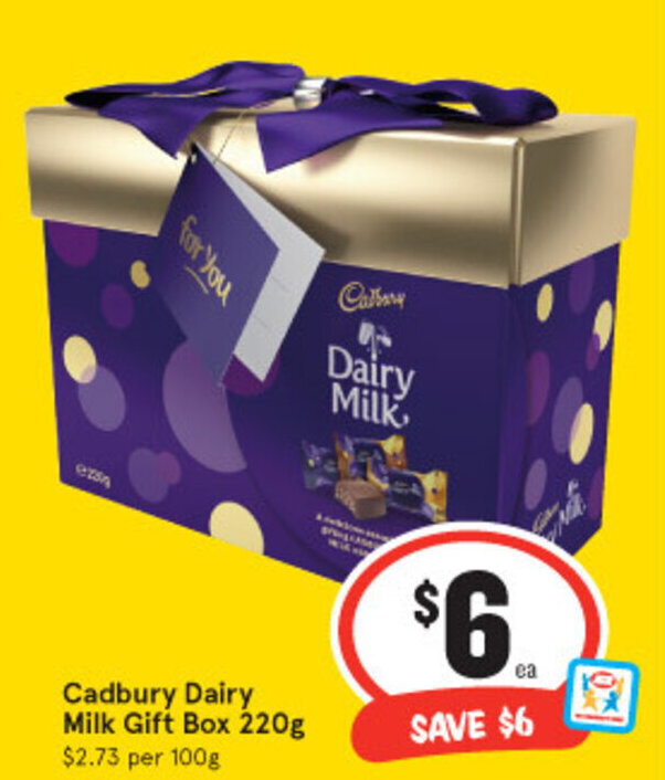 Cadbury Dairy Milk Gift Box 220g offer at IGA