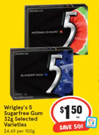 Wrigley's 5 Sugarfree Gum 32g