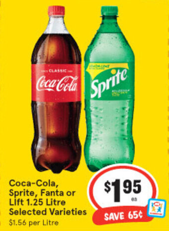 IGA Coca-Cola, Sprite, Fanta or Llft 1,25L offer