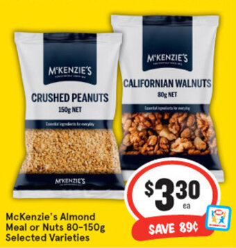 IGA McKenzie's Almond Meal or Nuts 80-150g offer