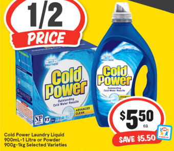 IGA Cold Power Laundry Liquid 900ml-1L or Powder 900g-1kg offer