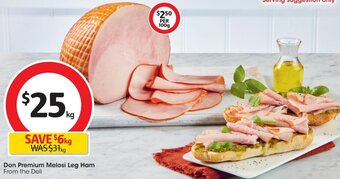 Coles Don Premium Melosi Leg Ham offer