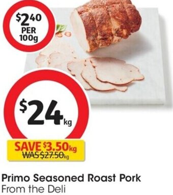 Coles Primo Seasoned Roast Pork offer