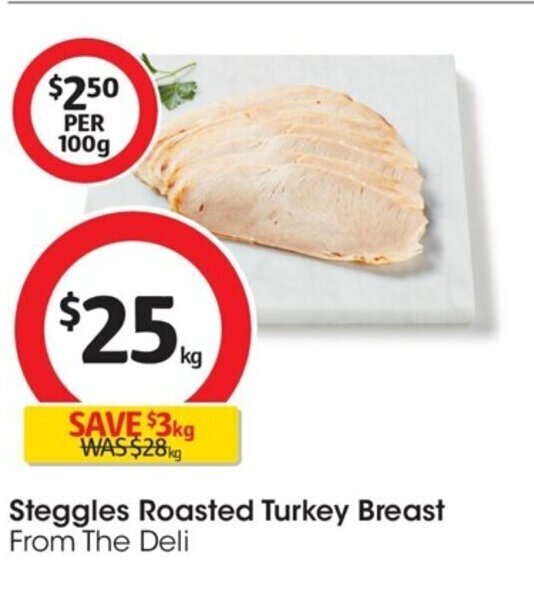 Steggles Roasted Turkey Breast offer at Coles