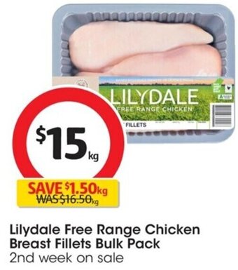 Coles Lilydale Free Range Chicken Breast Fillets Bulk Pack offer