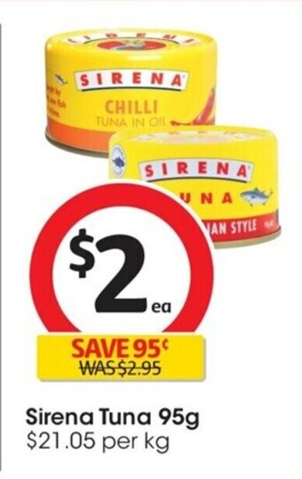Coles Sirena Tuna 95g offer