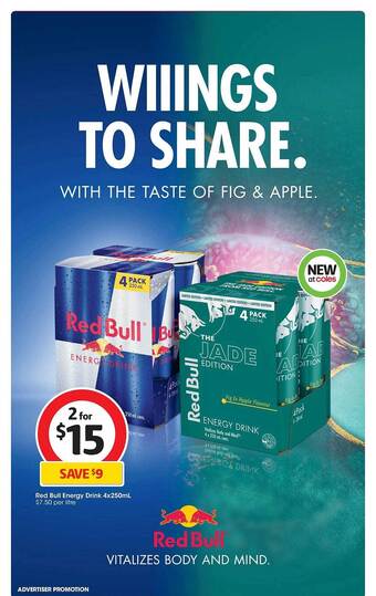 Coles Red bull energy drink offer