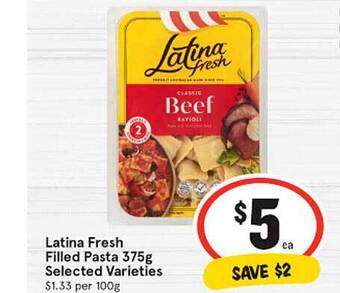 IGA Latina fresh filled pasta offer