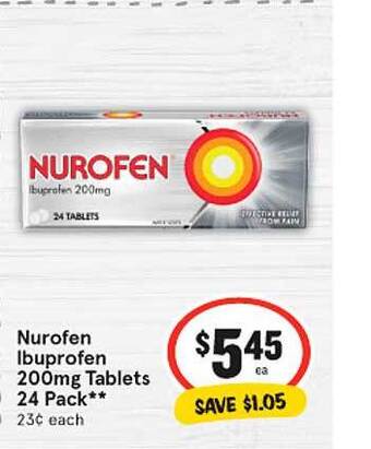 IGA Nurofen ibuprofen offer