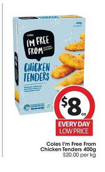 Coles Coles i'm free from chicken tenders offer