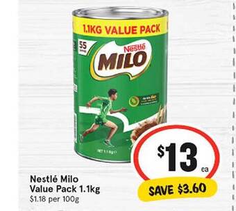 IGA Nestlé milo value pack offer