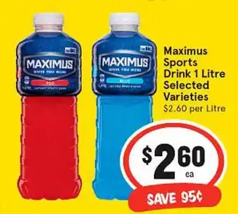 IGA Maximus sports drink offer