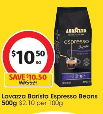 Coles Lavazza barista Espresso Beans 500g offer