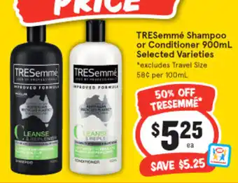 IGA TRESemmé Shampoo or Conditioner 900ml offer
