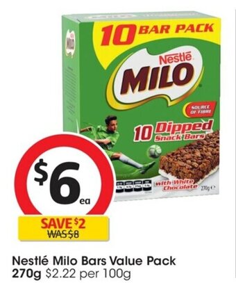 Coles Nestlé Milo Bars Value Pack 270g offer