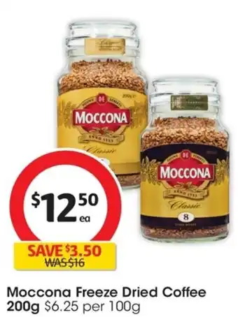Coles Moccona Freeze Dried Coffee 200g offer