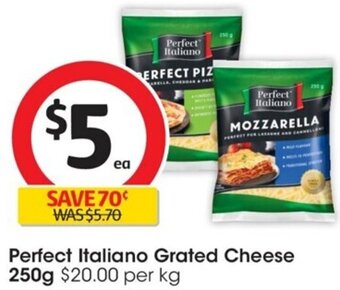 Coles Perfect Italiano Grated Cheese 250g offer