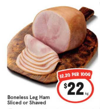 IGA Boneless Leg Ham Sliced or Shaved offer