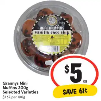 IGA Grannys Mini Muffins 300g offer