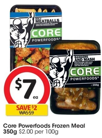 Coles Core Powerfoods Frozen Meal 350g offer