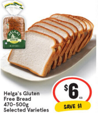 IGA Helga's Gluten Free Bread 470-500g offer