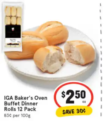IGA IGA Baler's Oven Buffet Dinner Rolls 12 Pack offer