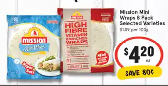 IGA Mission Mini Wraps 8 Pack offer