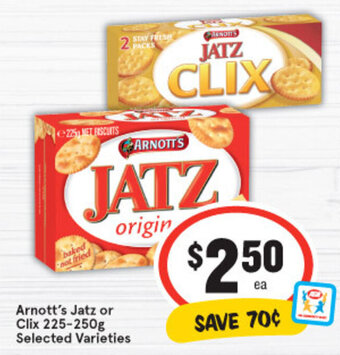 IGA Arnott's Jatz or Clix 225-250g offer