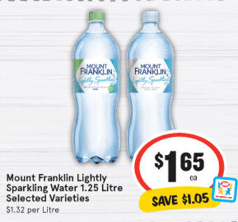 IGA Mount Franklin Lightly Sparkling Water 1.25 Litre offer
