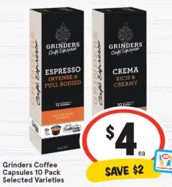 IGA Grinders Coffee Capsules 10 Pack offer