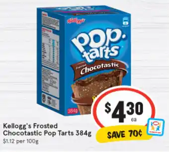 IGA Kellogg's Frosted Chocotastic Pop Tarts 384g offer