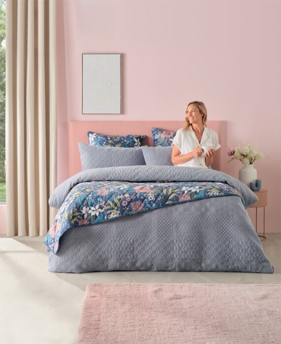 Koo tilly cord quilted quilt cover set offer at Spotlight