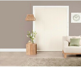 Spotlight 50% off 50mm Alabaster Ready-To-Hang Faux Wood Venetian Blinds offer