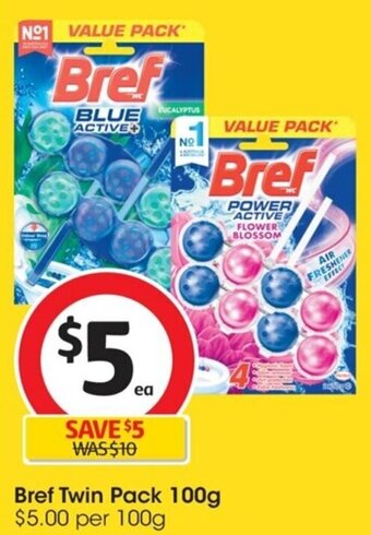 Coles Bref Twin Pack 100g offer