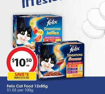 Coles Felix Cat Food 12x85g offer