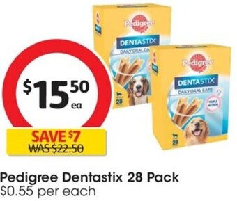 Coles Pedigree Dentastix 28 Pack offer