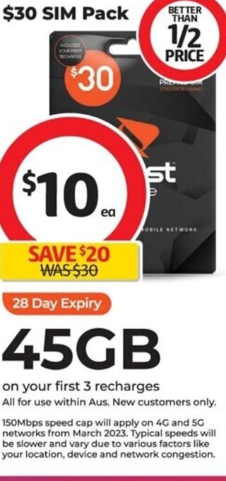 Coles Boost Mobile Sim Pack offer