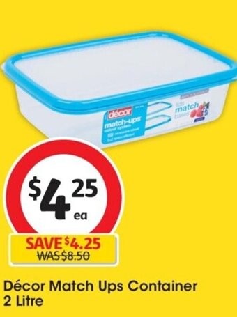 Coles Décor Match Ups Container 2 Litre offer