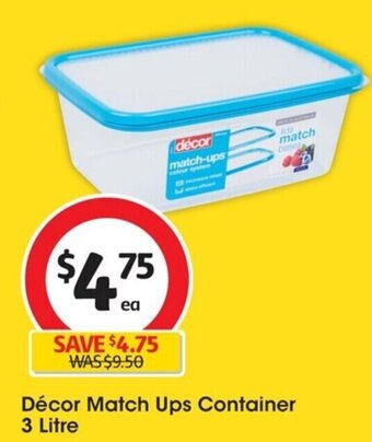Coles Décor Match Ups Container 3 Litre offer