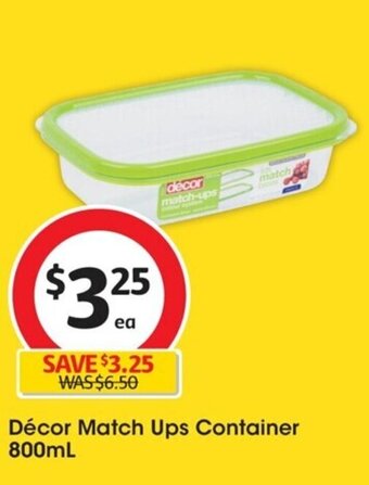 Coles Décor Match Ups Container 800mL offer