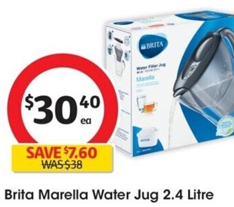 Coles Brita Marella Water Jug 2.4 Litre offer
