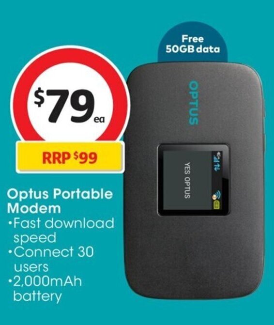 Optus Portable Modem offer at Coles