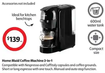 Coles Home Maid Coffee Machine 3 in 1 offer