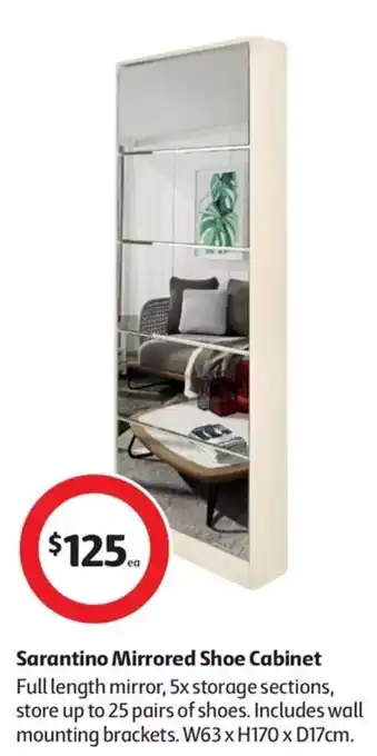 Coles Sarantino Mirrored Shoe Cabinet offer