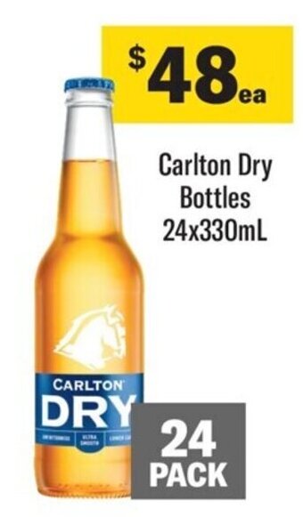 Coles Carlton Dry Bottles 24x330mL offer