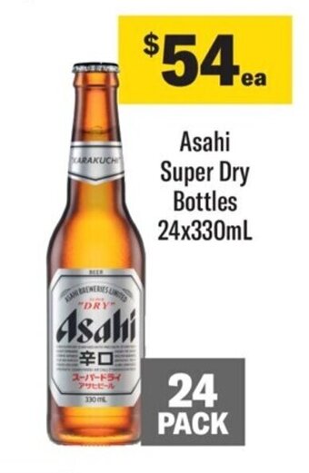 Coles Asahi Super Dry Bottles 24x330mL offer